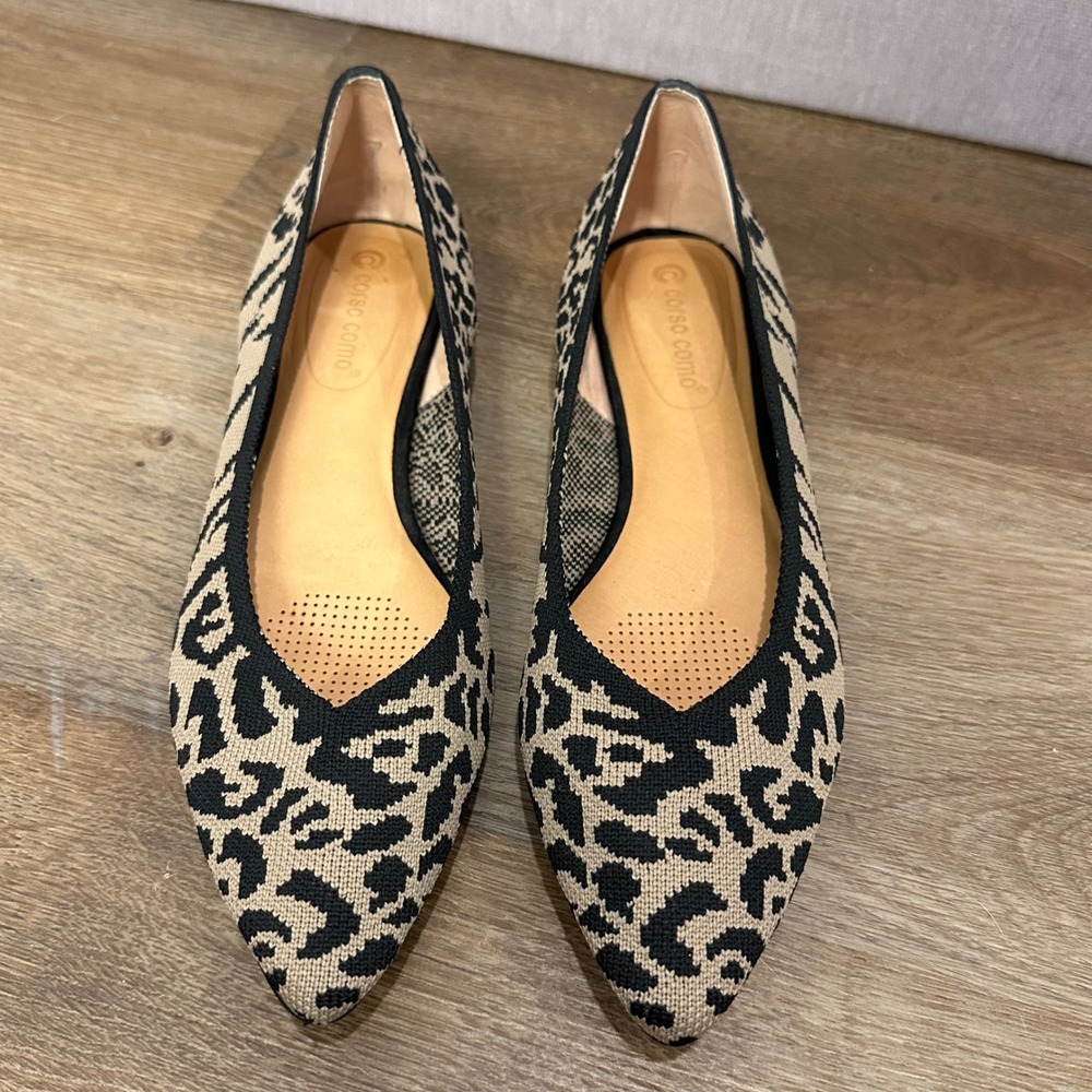 Corso Como‎ Womens Leopard Print Knit Pointed Toe Ballet Flats Shoes Size 9.5M - Picture 6 of 7
